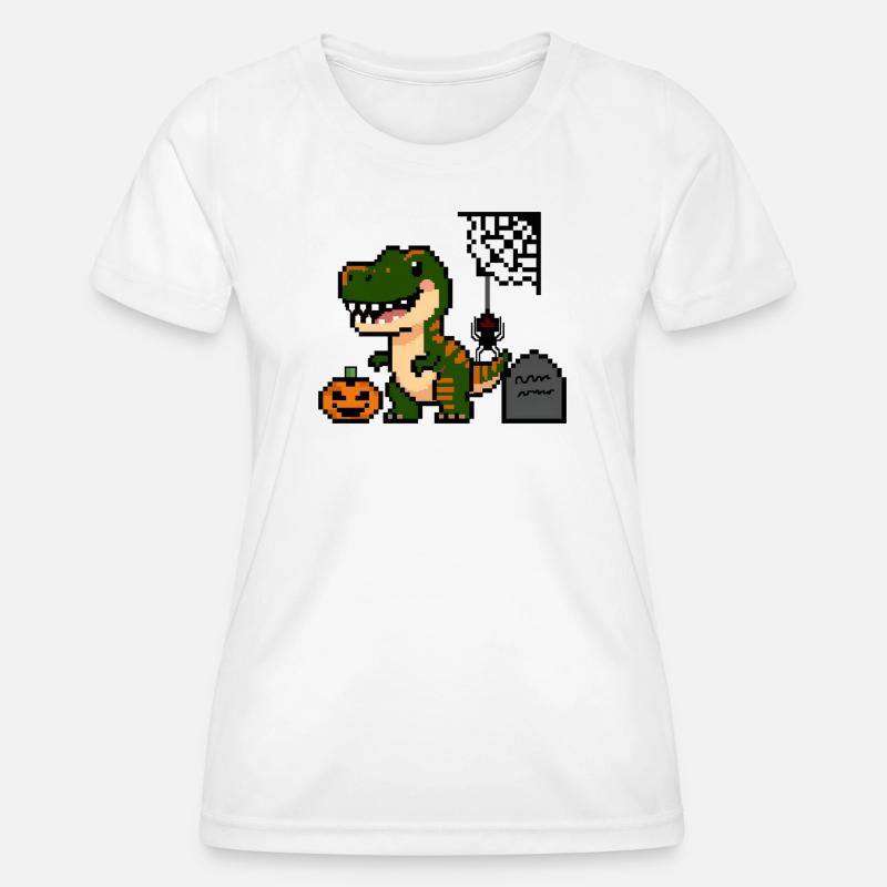 Pixel Art Dinosaurs for Halloween! 🎃🦖 - Women's Functional T-Shirt - white