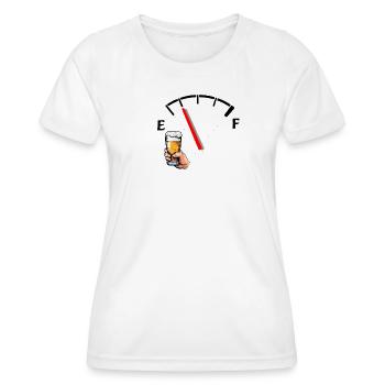 Dessin animé de jauge de bière et de réservoir - T-shirt sport Femme - blanc - Devant - AI Model Female 172 dark (172cm)