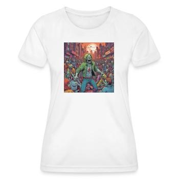 Tempête de zombies en ville - T-shirt sport Femme - blanc - Devant - AI Model Female 172 dark (172cm)
