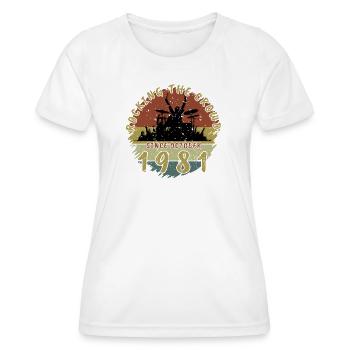 44. Geburtstag Rocking the crowd DRM 10/1981 - Frauen Funktions-T-Shirt - Weiß - Vorne - AI Model Female 172 dark (172cm)