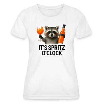 It's Spritz O'Clock Waschbär Party Geschenkidee - Frauen Funktions-T-Shirt - Weiß - Vorne - AI Model Female 172 dark (172cm)