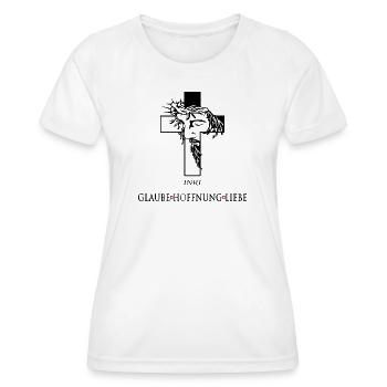 Jesus with Crown of Thorns - Women's Functional T-Shirt - white - Front - AI Model Female 172 dark (172cm)