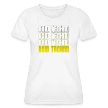 Acid Techno Répétition Dégradé - T-shirt sport Femme - blanc - Devant - AI Model Female 172 dark (172cm)