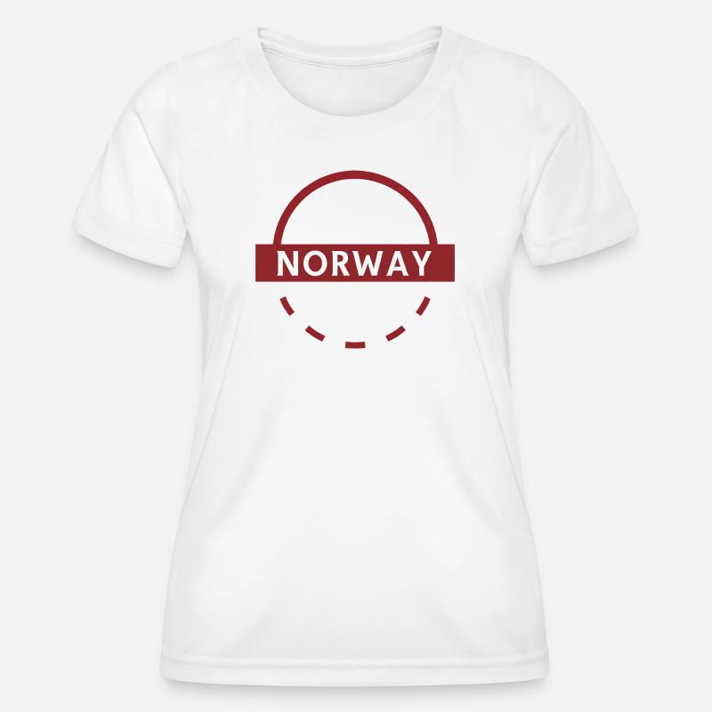 Norway Emblem Round Ring - Women's Functional T-Shirt - white
