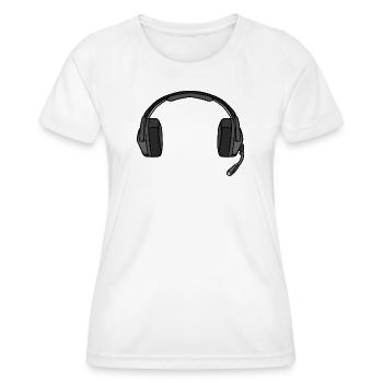 Kopfhörer mit Mikrofon - Frauen Funktions-T-Shirt - Weiß - Vorne - AI Model Female 172 dark (172cm)