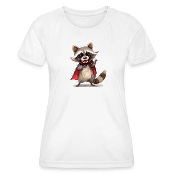 Funny Dracula Raccoon – Halloween Design - Women's Functional T-Shirt - white - Front - AI Model Female 172 dark (172cm)