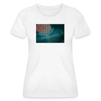 Schallplattenspieler im kurvigem Muster - Frauen Funktions-T-Shirt - Weiß - Vorne - AI Model Female 172 dark (172cm)