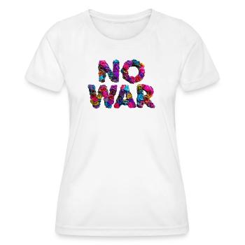 Blumenbuchstaben NO WAR, Kein Krieg - Frauen Funktions-T-Shirt - Weiß - Vorne - AI Model Female 172 dark (172cm)