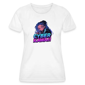 Cyber_Kawaii - T-shirt sport Femme - blanc - Devant - AI Model Female 172 dark (172cm)