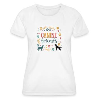 Colorful Canine Friendship - Women's Functional T-Shirt - white - Front - AI Model Female 172 dark (172cm)