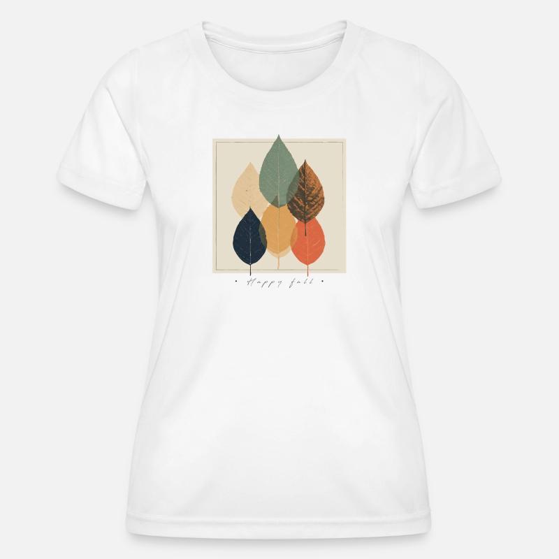Autumn Leaf Mosaic: Retro Palette - Women's Functional T-Shirt - white