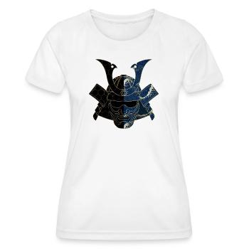 Shamurai Helm - Frauen Funktions-T-Shirt - Weiß - Vorne - AI Model Female 172 dark (172cm)
