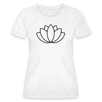 Lotusblume Strichzeichnungen - Frauen Funktions-T-Shirt - Weiß - Vorne - AI Model Female 172 dark (172cm)