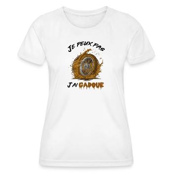 Ich kann nicht Ich habe ein Motorrad-Offroad-Abenteuer geschleppt - Frauen Funktions-T-Shirt - Weiß - Vorne - AI Model Female 172 dark (172cm)