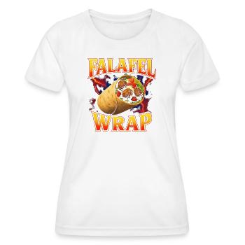 Falafel Wrap Nourriture préférée Drôle Oblique Fal des années 90 - T-shirt sport Femme - blanc - Devant - AI Model Female 172 dark (172cm)