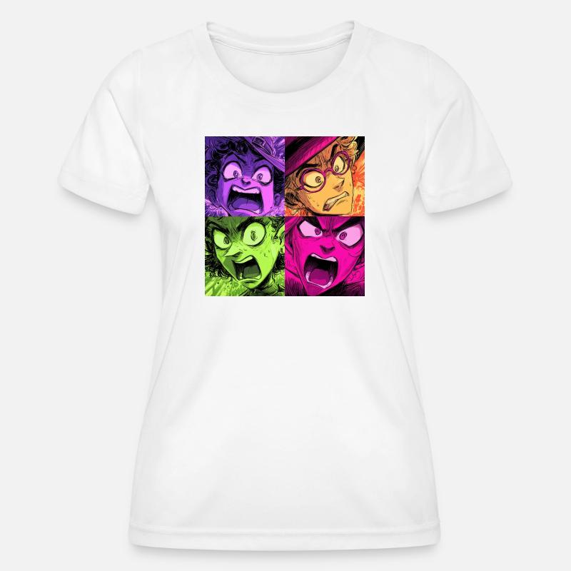 Color Explosion Screams Collage Witches - Women's Functional T-Shirt - white