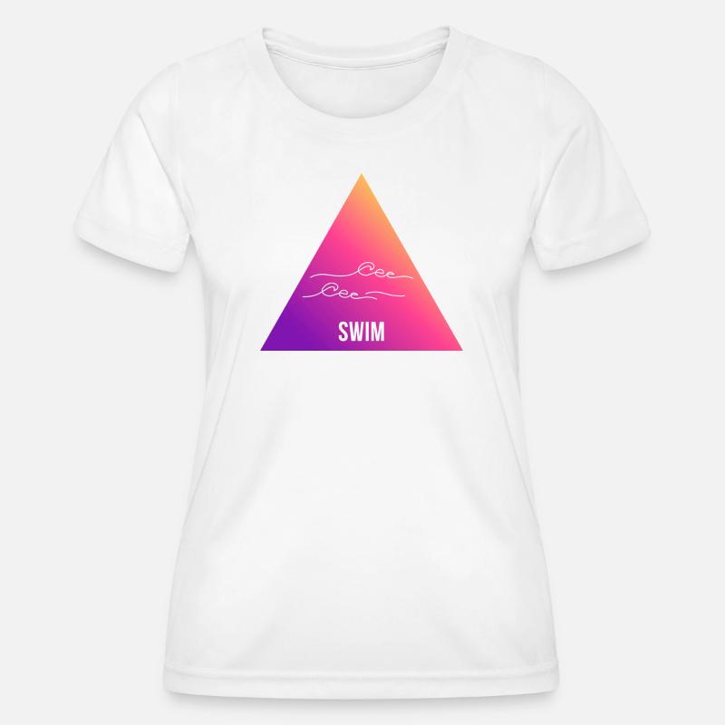 Swimming Gradient Triangle Waves - Women's Functional T-Shirt - white