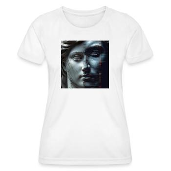 Antike trifft Glitch - Frauen Funktions-T-Shirt - Weiß - Vorne - AI Model Female 172 dark (172cm)