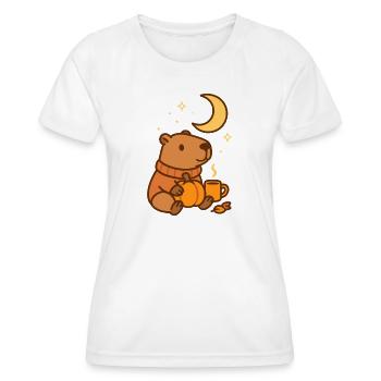 Capybara mit Kürbis – Cozy Autumn Vibes - Frauen Funktions-T-Shirt - Weiß - Vorne - AI Model Female 172 dark (172cm)