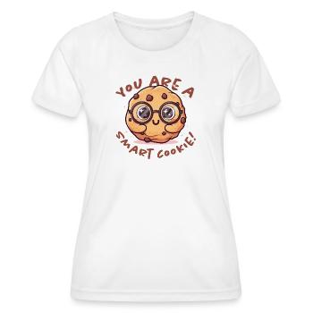 Kluger Keks - Frauen Funktions-T-Shirt - Weiß - Vorne - AI Model Female 172 dark (172cm)
