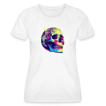 Neon Disco Totenschädel - Frauen Funktions-T-Shirt - Weiß - Vorne - AI Model Female 172 dark (172cm)