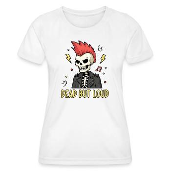 Squelette punk mort mais bruyant - T-shirt sport Femme - blanc - Devant - AI Model Female 172 dark (172cm)