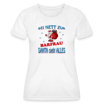 SANTA BARFRAU - Frauen Funktions-T-Shirt - Weiß - Vorne - AI Model Female 172 dark (172cm)