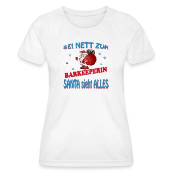 SANTA BARKEEPERIN - Frauen Funktions-T-Shirt - Weiß - Vorne - AI Model Female 172 dark (172cm)