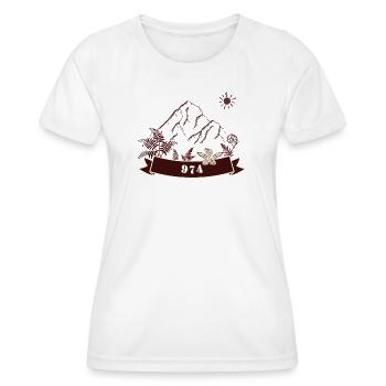 Montagnes Vintage 974 Nature - T-shirt sport Femme - blanc - Devant - AI Model Female 172 dark (172cm)