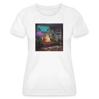 Chill Katze Auf Neon Plaid - Frauen Funktions-T-Shirt - Weiß - Vorne - AI Model Female 172 dark (172cm)