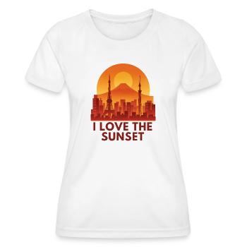 Love the Sunset - Sonnenuntergang - Frauen Funktions-T-Shirt - Weiß - Vorne - AI Model Female 172 dark (172cm)