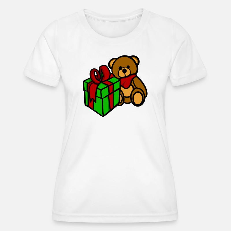 Teddy has a gift - Women's Functional T-Shirt - white