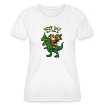 Noël - Tree Rex Christmas - Women's Functional T-Shirt - white - Front - AI Model Female 172 dark (172cm)
