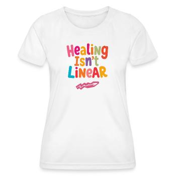 Heilung ist nicht linear Positives Shirt - Frauen Funktions-T-Shirt - Weiß - Vorne - AI Model Female 172 dark (172cm)
