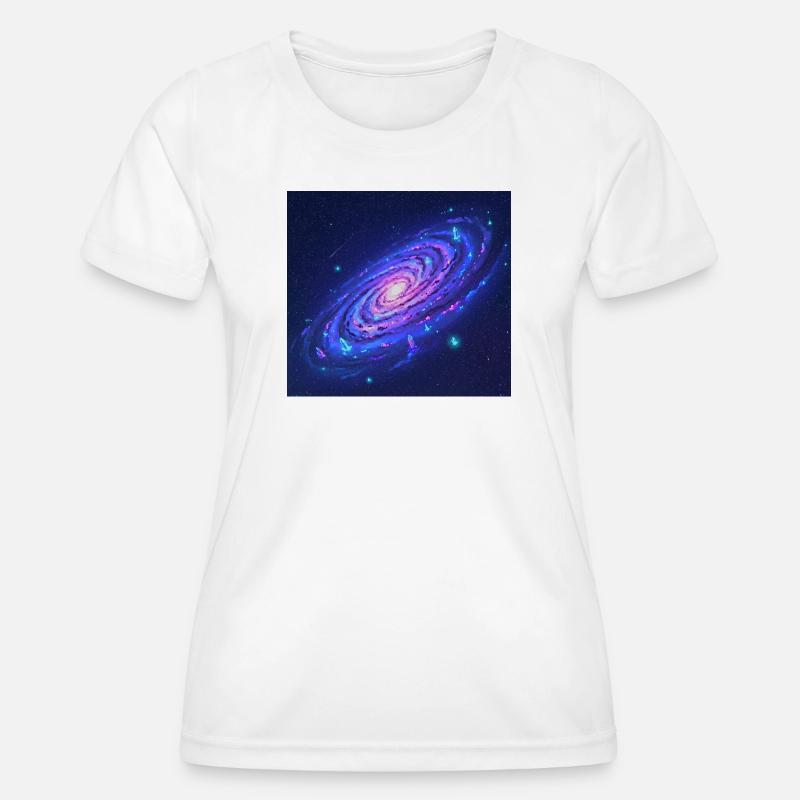 Neon Galaxy Spiral Crystals - Women's Functional T-Shirt - white