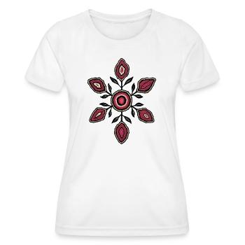 Rosenblüten Mandala Muster - Frauen Funktions-T-Shirt - Weiß - Vorne - AI Model Female 172 dark (172cm)