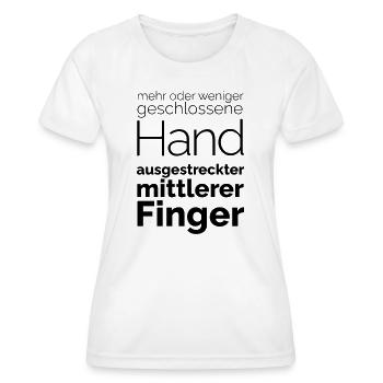 Mittlerer Finger - Frauen Funktions-T-Shirt - Weiß - Vorne - AI Model Female 172 dark (172cm)