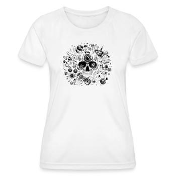 STEAMPUNK STAPEL - Frauen Funktions-T-Shirt - Weiß - Vorne - AI Model Female 172 dark (172cm)