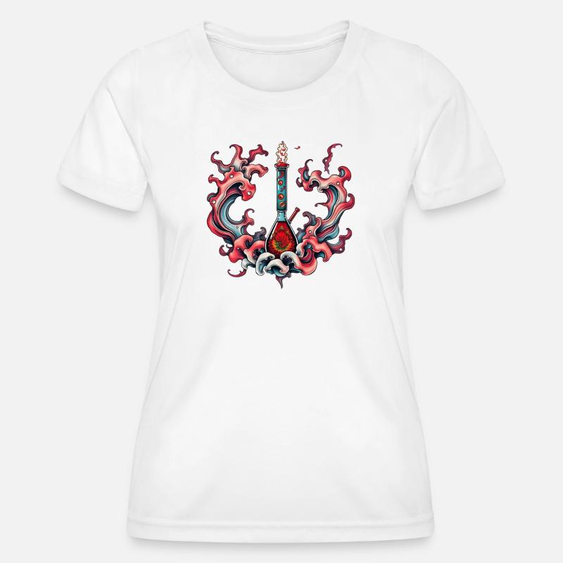 Psychedelic Bottle Flame - Women's Functional T-Shirt - white
