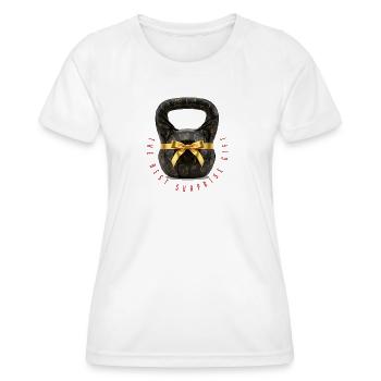 Kettlebell - le meilleur cadeau surprise pour lui. - T-shirt sport Femme - blanc - Devant - AI Model Female 172 dark (172cm)