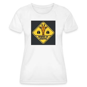 Giraffe Warning Sign - Women's Functional T-Shirt - white - Front - AI Model Female 172 dark (172cm)