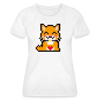 Pixel cat with heart - Women's Functional T-Shirt - white - Front - AI Model Female 172 dark (172cm)