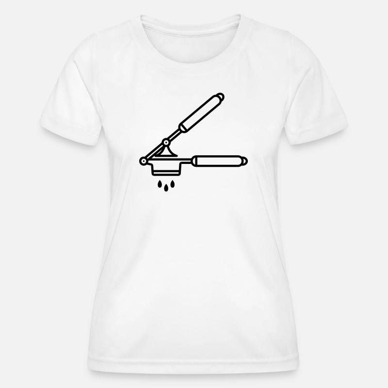 Knoblauch Presse oder Spätzle Presse - Frauen Funktions-T-Shirt - Weiß