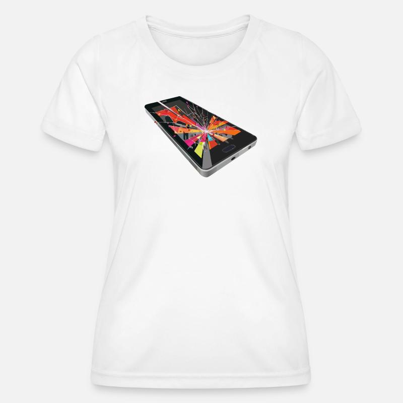 cell phone - Women's Functional T-Shirt - white