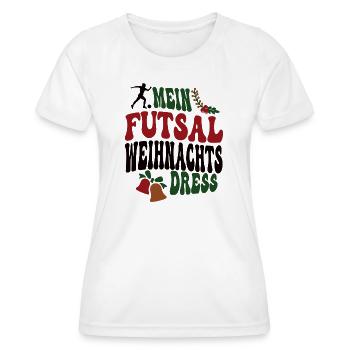 Futsalerin Weihnachten Futsal Spielerin XMAS - Frauen Funktions-T-Shirt - Weiß - Vorne - AI Model Female 172 dark (172cm)