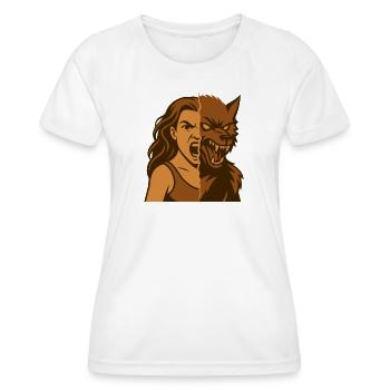Dualité homme-loup-garou - T-shirt sport Femme - blanc - Devant - AI Model Female 172 dark (172cm)