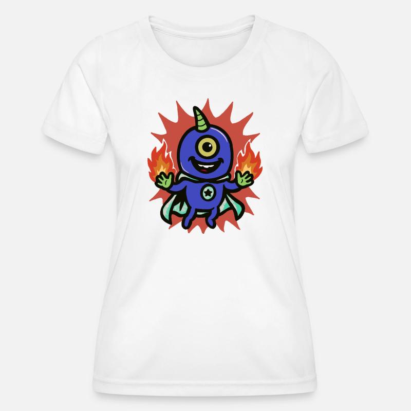 Feuerheld Einäugiger Alien - Frauen Funktions-T-Shirt - Weiß
