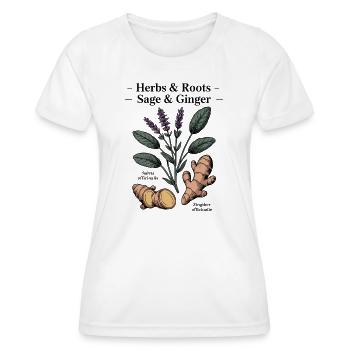 Herbes botaniques - T-shirt sport Femme - blanc - Devant - AI Model Female 172 dark (172cm)