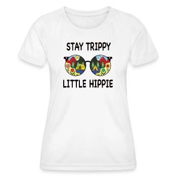 Stay Trippy Little Hippie Lunettes - T-shirt sport Femme - blanc - Devant - AI Model Female 172 dark (172cm)
