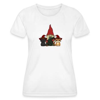Katze Wichtel  - Frauen Funktions-T-Shirt - Weiß - Vorne - AI Model Female 172 dark (172cm)